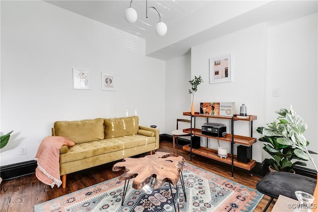 living room featuring hardwood / wood-style flooring