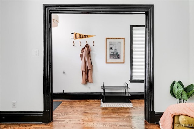 mudroom featuring hardwood / wood-style flooring