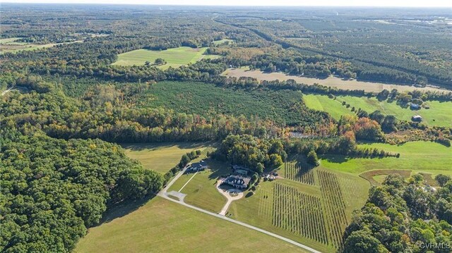 drone / aerial view featuring a rural view