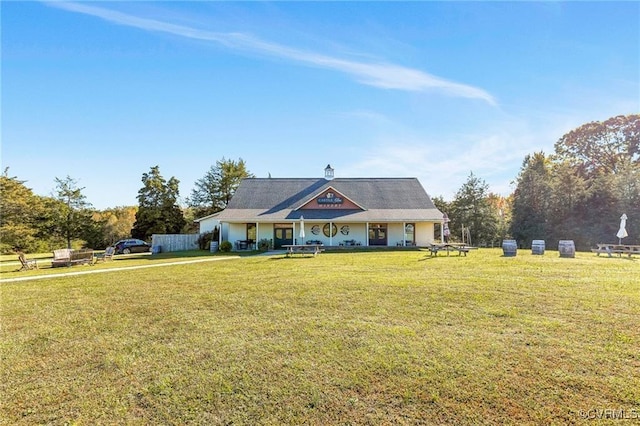 view of front of house with a front yard