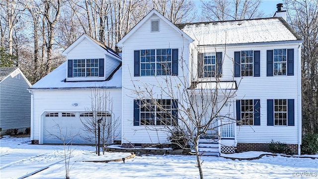 view of front of house with a garage