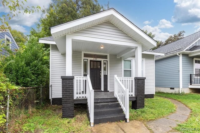 bungalow-style home with a porch