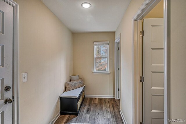 interior space featuring dark wood-type flooring