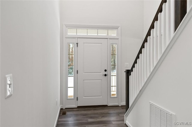 entryway featuring dark hardwood / wood-style flooring