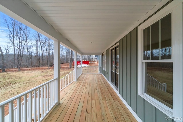 wooden deck featuring a porch