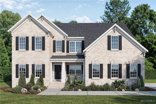 view of front of property featuring a front yard