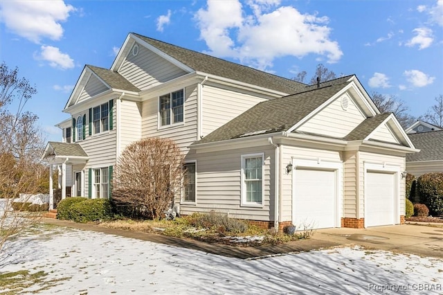 view of home's exterior with a garage