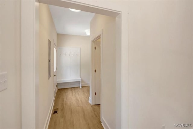 73 Jamestown Ln, Bracey, VA 23919 - hall with light wood-style flooring and baseboards