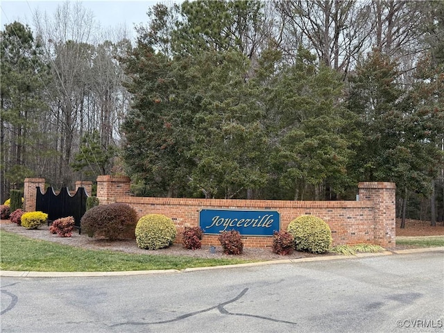 view of community sign