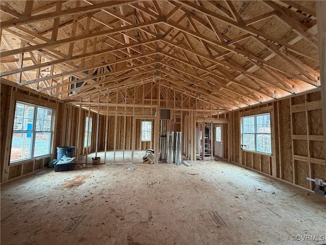 miscellaneous room with vaulted ceiling