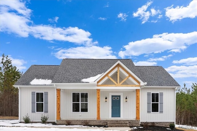 view of front of home featuring covered porch