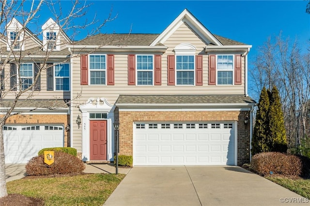 view of front of house with a garage