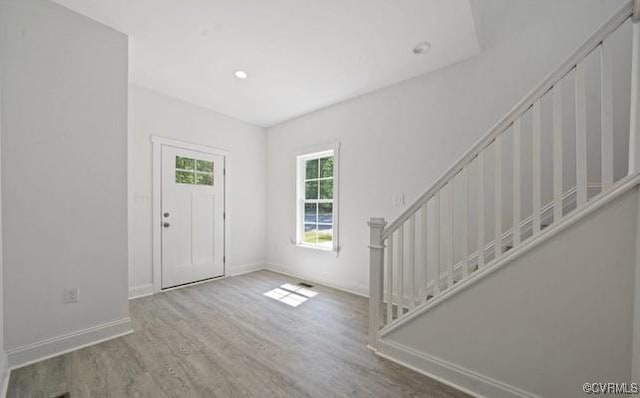 foyer featuring hardwood / wood-style floors