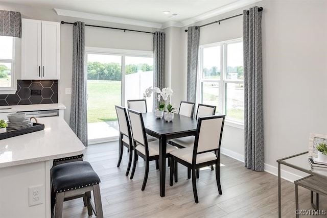 dining area featuring light hardwood / wood-style flooring