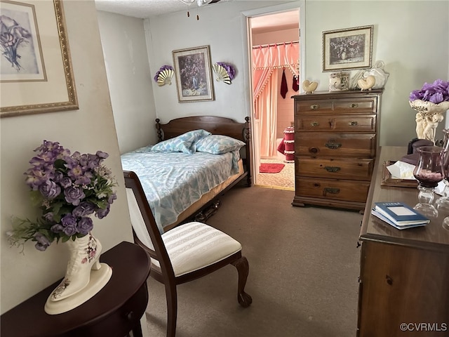 carpeted bedroom featuring a spacious closet and a closet