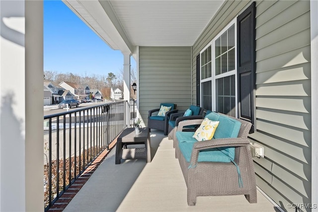 balcony with a residential view