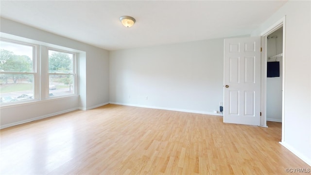 empty room featuring light wood-type flooring