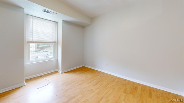 empty room featuring light wood-type flooring