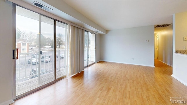 empty room featuring light hardwood / wood-style flooring