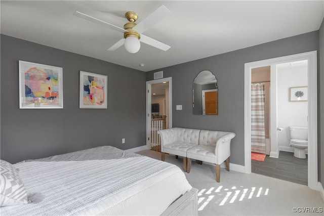 11163 Independence Rd, Ashland, VA 23005 - carpeted bedroom with ensuite bath and ceiling fan