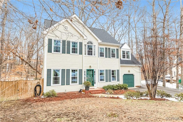 view of front of property featuring a garage