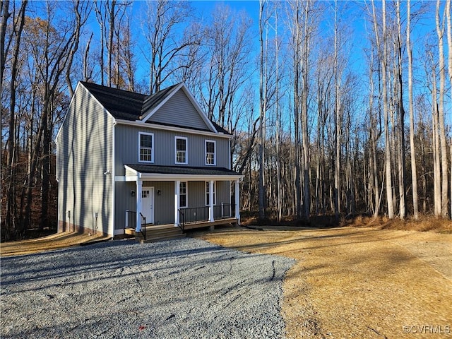 view of front property with a porch