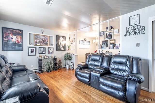 living room featuring hardwood / wood-style floors