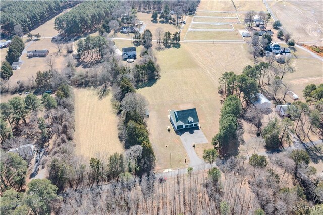 aerial view with a rural view