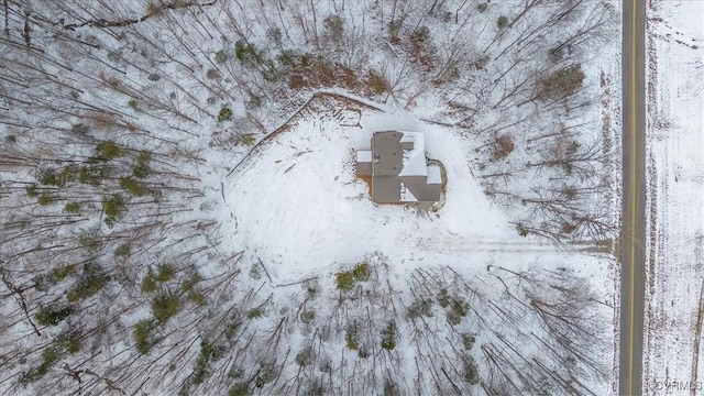 view of snowy aerial view