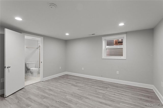 interior space with light hardwood / wood-style flooring