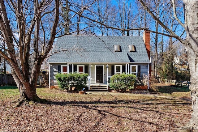 view of new england style home