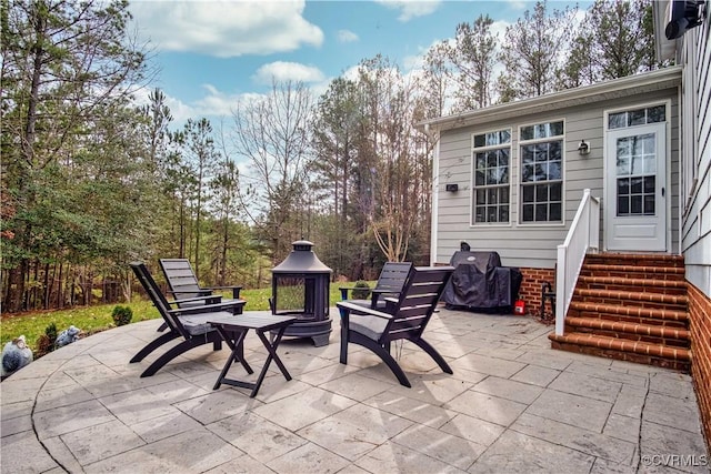 view of patio with area for grilling