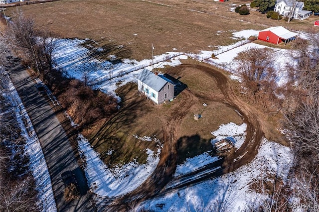 view of snowy aerial view