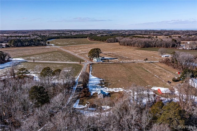 aerial view with a rural view