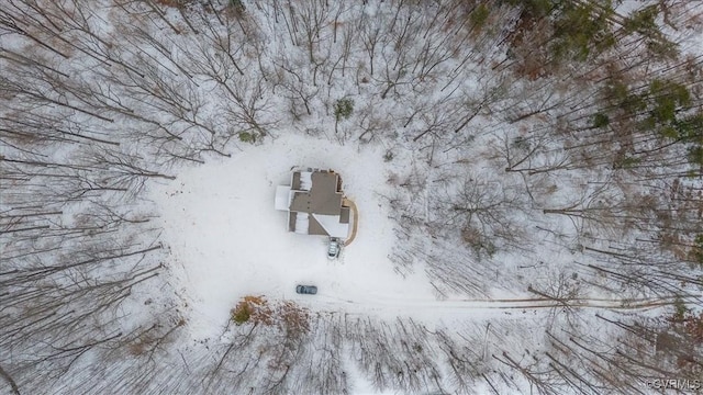 view of snowy aerial view