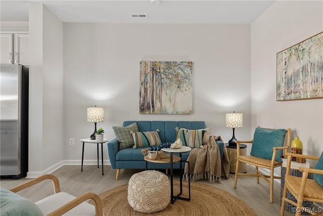 living room featuring light hardwood / wood-style floors