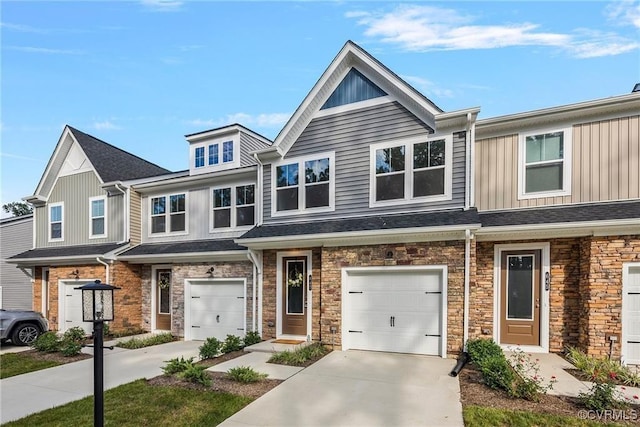 view of property featuring a garage