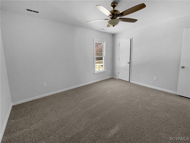 spare room featuring ceiling fan