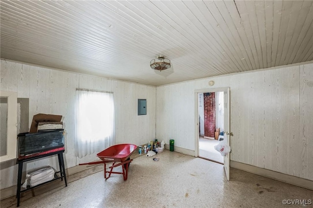 sitting room with electric panel