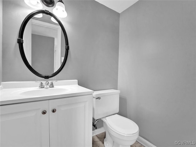 bathroom with toilet and vanity