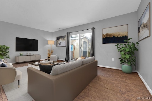 living room featuring wood-type flooring