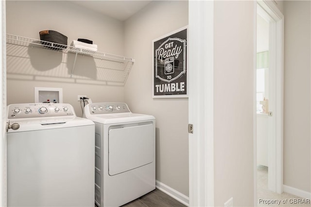 laundry area featuring washing machine and dryer