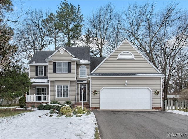 front of property featuring a garage