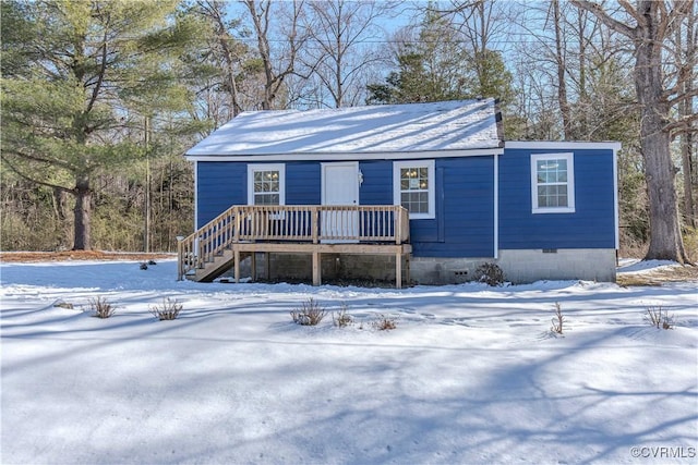 view of front of home featuring a deck