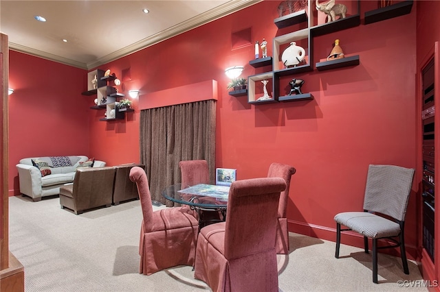 16460 W Crescent Ln, Hanover, VA 23192 - carpeted home theater with ornamental molding, recessed lighting, and baseboards
