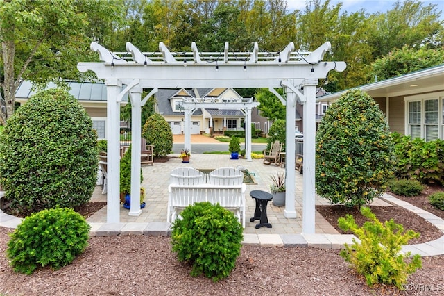 view of patio / terrace with a pergola