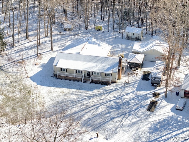 view of snowy aerial view