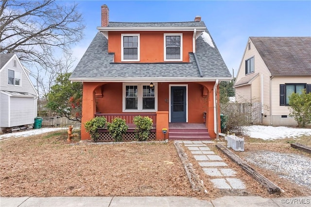 view of front of property with covered porch