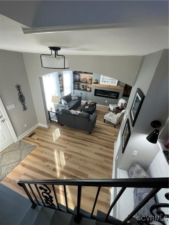 living room featuring hardwood / wood-style floors