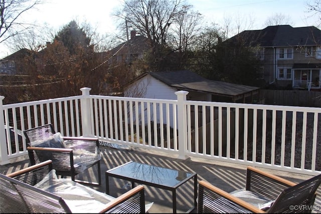 deck featuring an outdoor hangout area